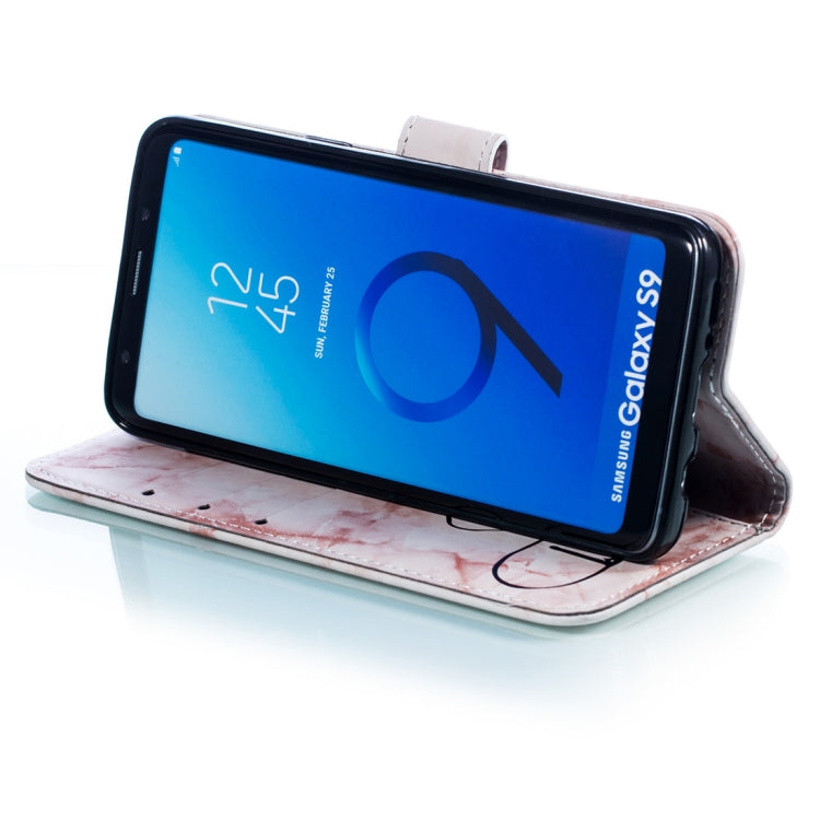 Heart + Marble Pattern Horizontal Flip Leather Case for Galaxy S9, with Holder & Card Slots & Wallet & Lanyard