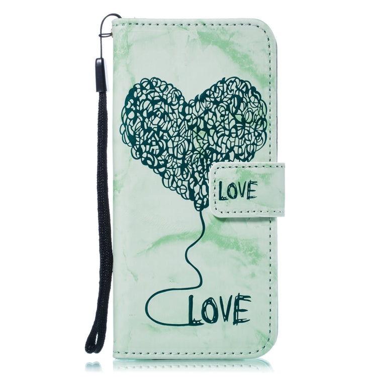 Heart + Marble Pattern Horizontal Flip Leather Case for Galaxy S9, with Holder & Card Slots & Wallet & Lanyard