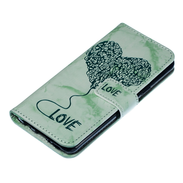 Heart + Marble Pattern Horizontal Flip Leather Case for Galaxy S9, with Holder & Card Slots & Wallet & Lanyard