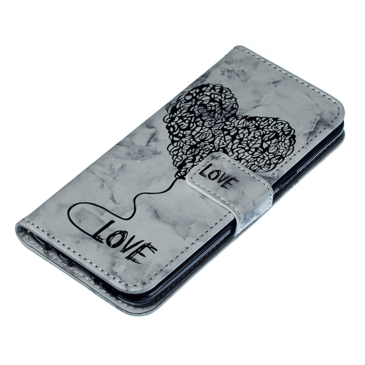 Heart + Marble Pattern Horizontal Flip Leather Case for Galaxy S9, with Holder & Card Slots & Wallet & Lanyard