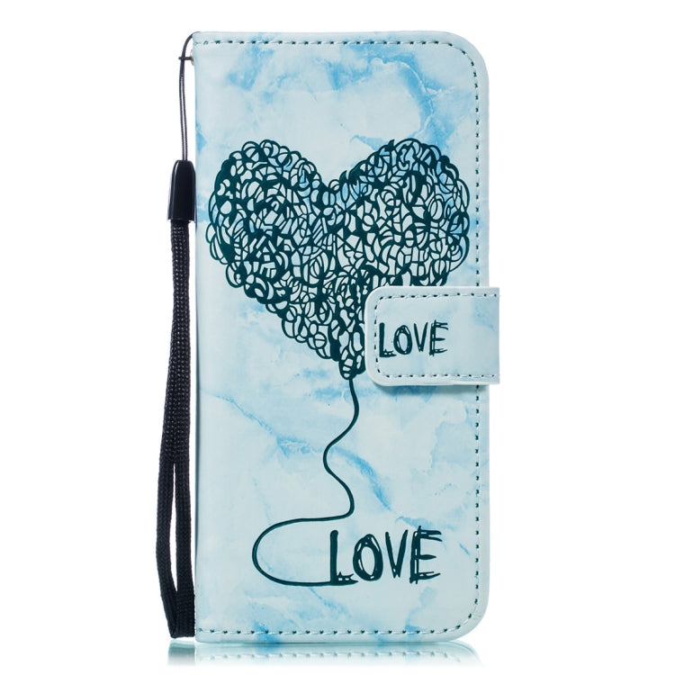 Heart + Marble Pattern Horizontal Flip Leather Case for Galaxy S9, with Holder & Card Slots & Wallet & Lanyard