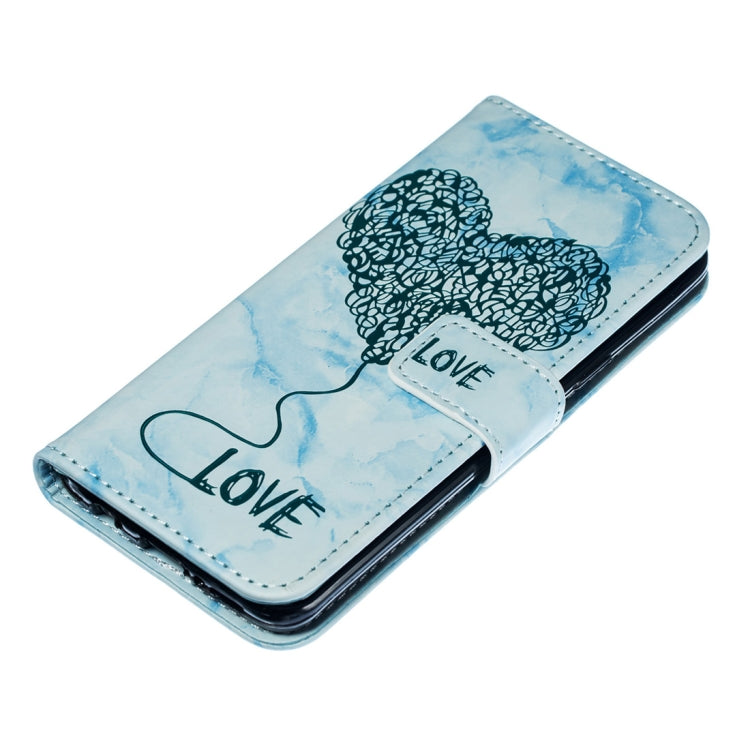 Heart + Marble Pattern Horizontal Flip Leather Case for Galaxy S9, with Holder & Card Slots & Wallet & Lanyard