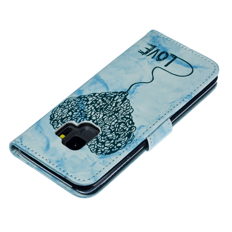 Heart + Marble Pattern Horizontal Flip Leather Case for Galaxy S9, with Holder & Card Slots & Wallet & Lanyard