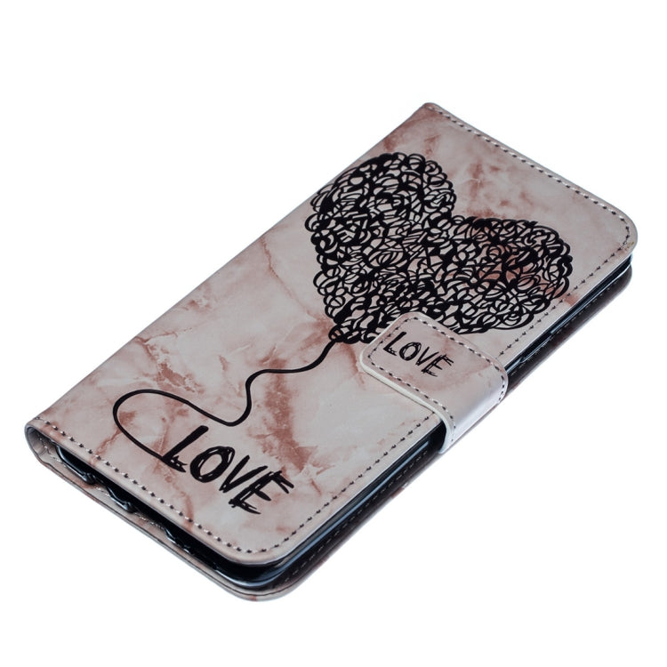 Heart + Marble Pattern Horizontal Flip Leather Case for Galaxy S9+, with Holder & Card Slots & Wallet & Lanyard