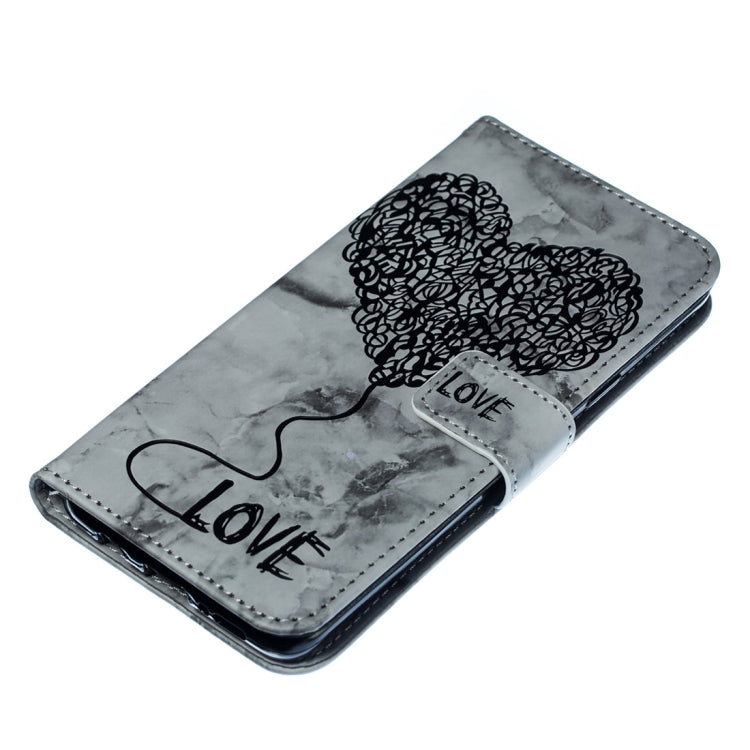 Heart + Marble Pattern Horizontal Flip Leather Case for Galaxy S9+, with Holder & Card Slots & Wallet & Lanyard