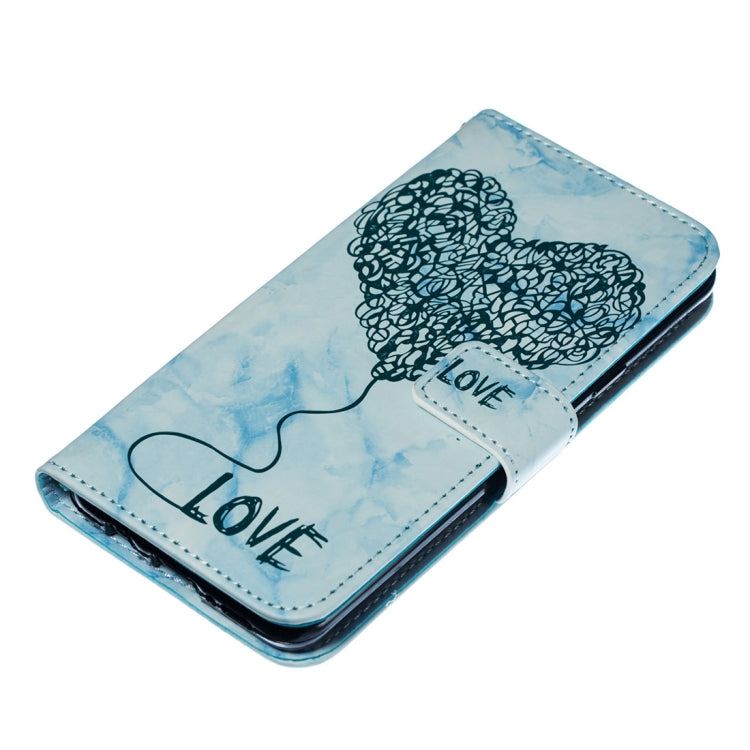 Heart + Marble Pattern Horizontal Flip Leather Case for Galaxy S9+, with Holder & Card Slots & Wallet & Lanyard