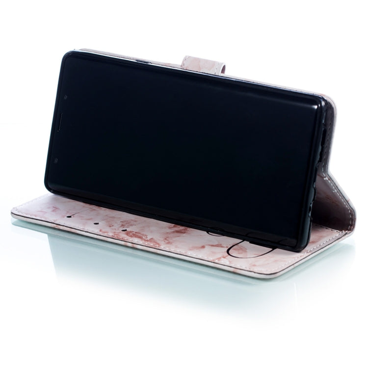 Heart + Marble Pattern Horizontal Flip Leather Case for Galaxy Note9, with Holder & Card Slots & Wallet & Lanyard