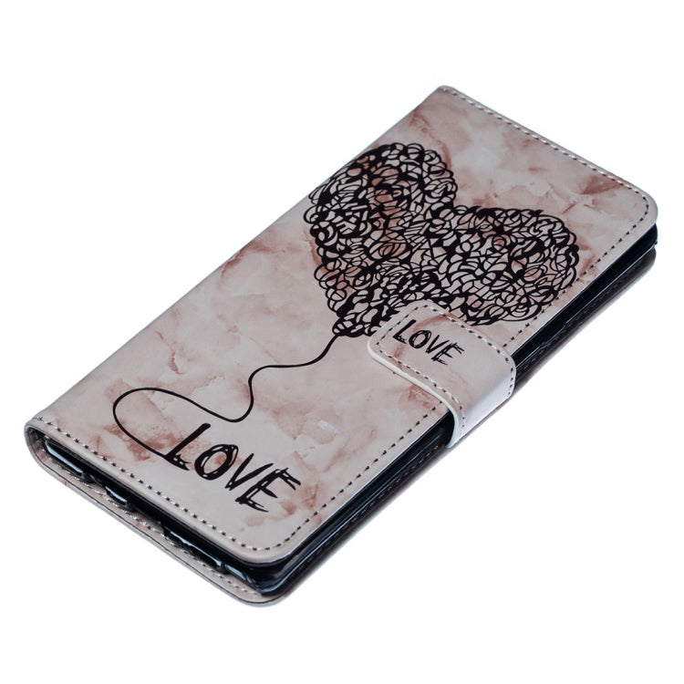 Heart + Marble Pattern Horizontal Flip Leather Case for Galaxy Note9, with Holder & Card Slots & Wallet & Lanyard