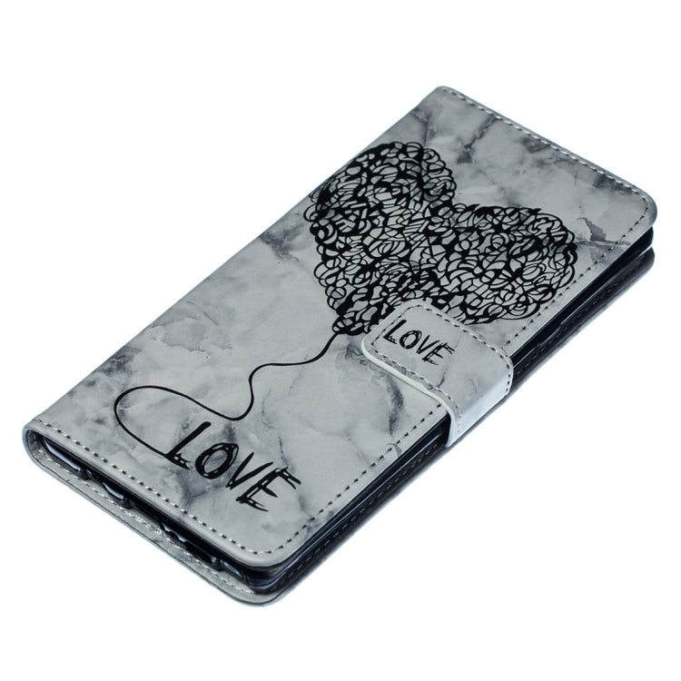 Heart + Marble Pattern Horizontal Flip Leather Case for Galaxy Note9, with Holder & Card Slots & Wallet & Lanyard