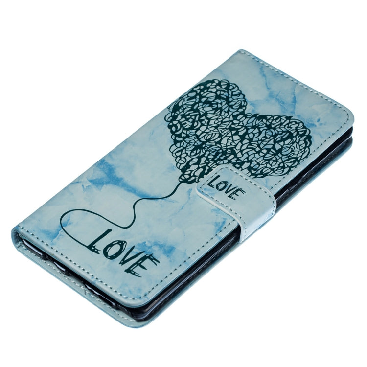 Heart + Marble Pattern Horizontal Flip Leather Case for Galaxy Note9, with Holder & Card Slots & Wallet & Lanyard