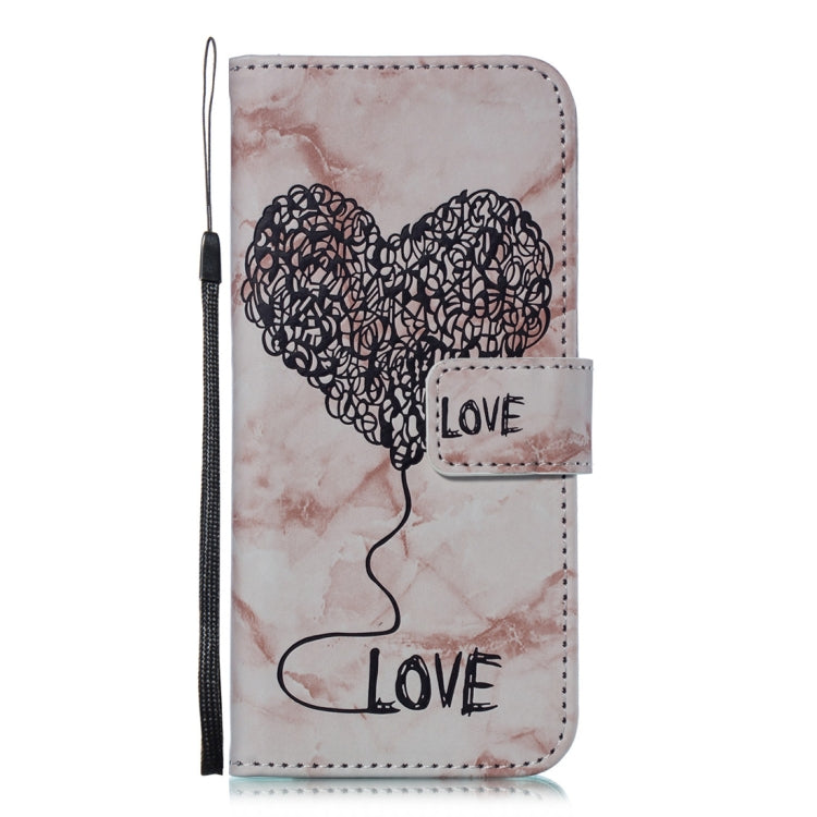 Heart + Marble Pattern Horizontal Flip Leather Case for Galaxy S8, with Holder & Card Slots & Wallet & Lanyard