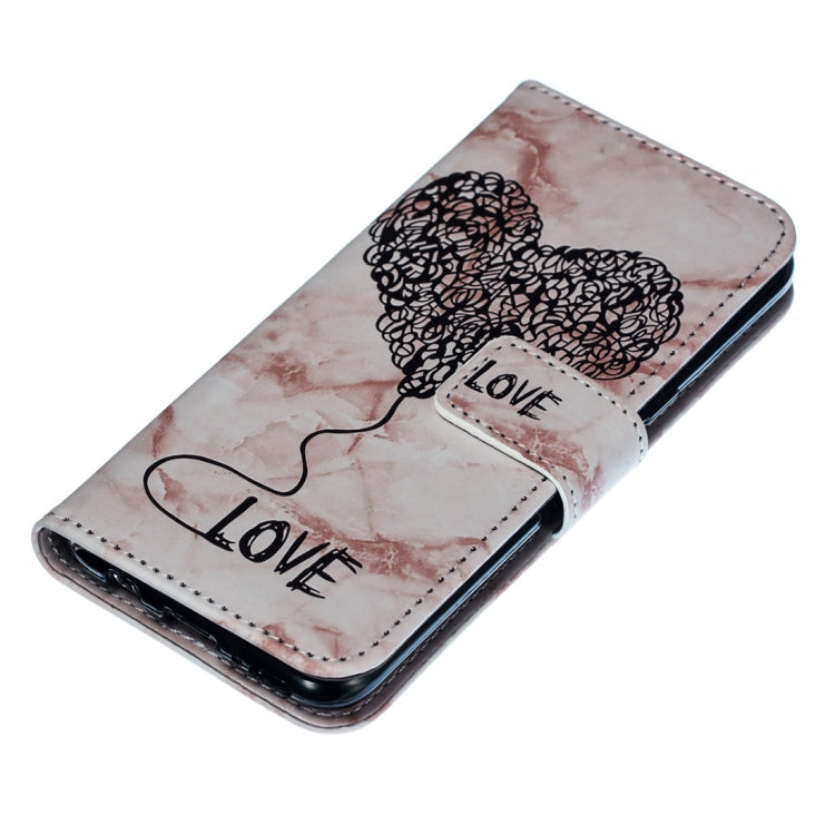 Heart + Marble Pattern Horizontal Flip Leather Case for Galaxy S8, with Holder & Card Slots & Wallet & Lanyard