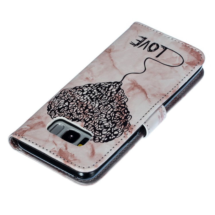 Heart + Marble Pattern Horizontal Flip Leather Case for Galaxy S8, with Holder & Card Slots & Wallet & Lanyard