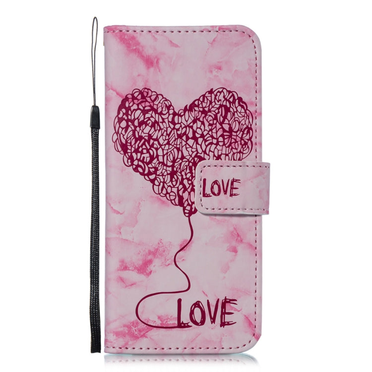 Heart + Marble Pattern Horizontal Flip Leather Case for Galaxy S8, with Holder & Card Slots & Wallet & Lanyard