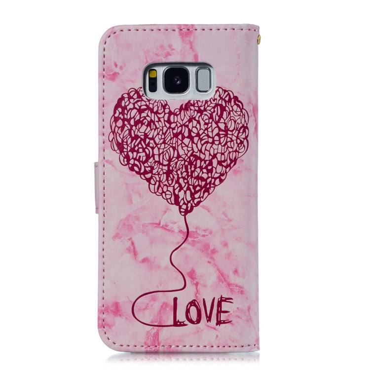 Heart + Marble Pattern Horizontal Flip Leather Case for Galaxy S8, with Holder & Card Slots & Wallet & Lanyard