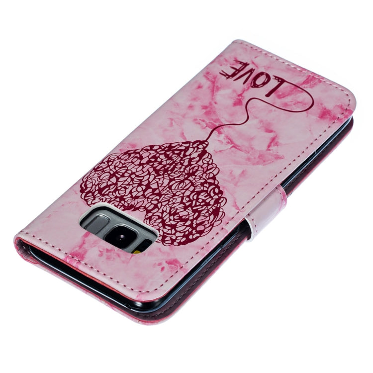 Heart + Marble Pattern Horizontal Flip Leather Case for Galaxy S8, with Holder & Card Slots & Wallet & Lanyard