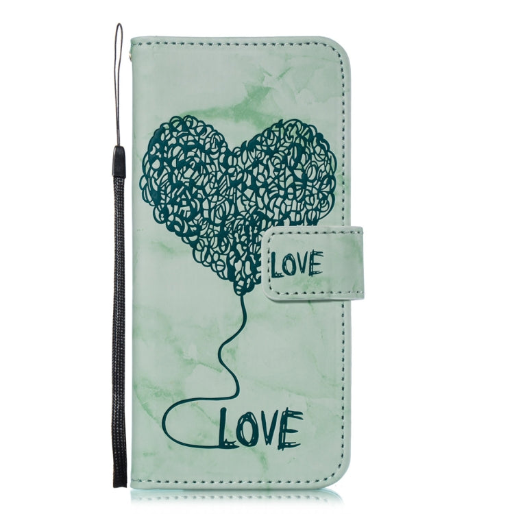 Heart + Marble Pattern Horizontal Flip Leather Case for Galaxy S8, with Holder & Card Slots & Wallet & Lanyard