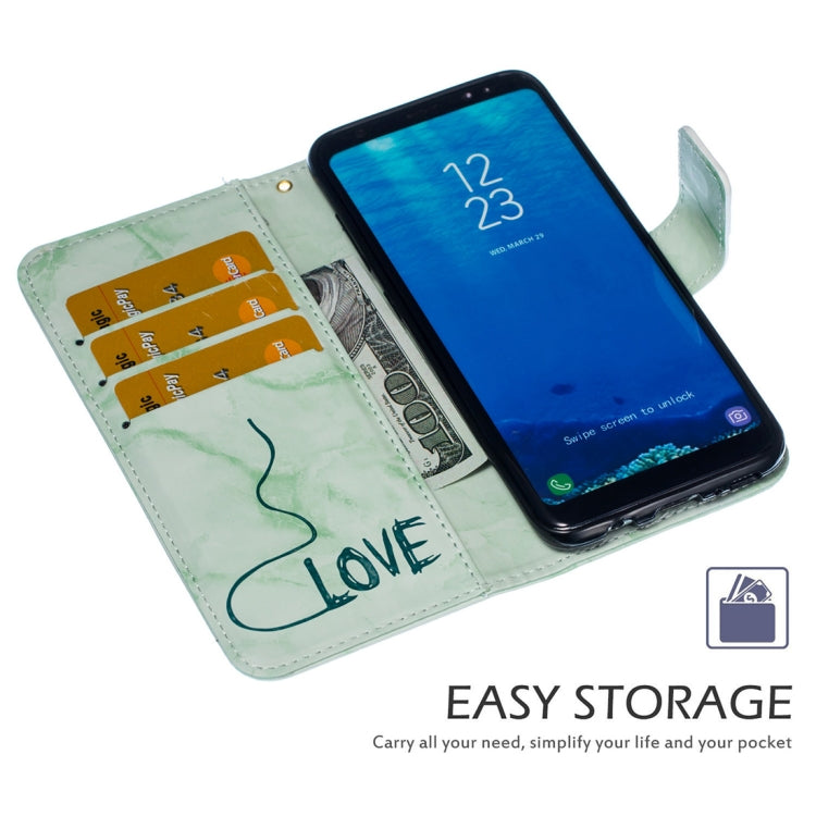 Heart + Marble Pattern Horizontal Flip Leather Case for Galaxy S8, with Holder & Card Slots & Wallet & Lanyard