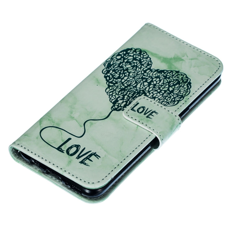 Heart + Marble Pattern Horizontal Flip Leather Case for Galaxy S8, with Holder & Card Slots & Wallet & Lanyard