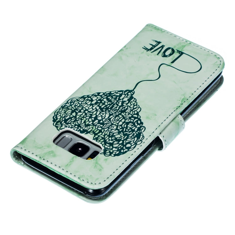Heart + Marble Pattern Horizontal Flip Leather Case for Galaxy S8, with Holder & Card Slots & Wallet & Lanyard
