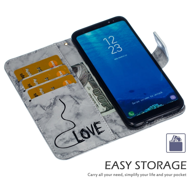 Heart + Marble Pattern Horizontal Flip Leather Case for Galaxy S8, with Holder & Card Slots & Wallet & Lanyard
