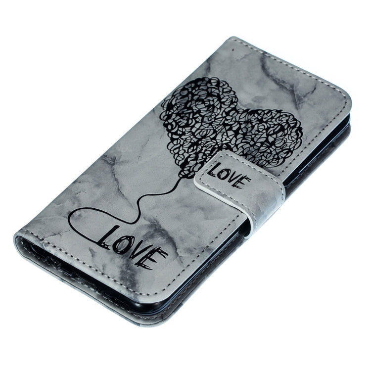 Heart + Marble Pattern Horizontal Flip Leather Case for Galaxy S8, with Holder & Card Slots & Wallet & Lanyard