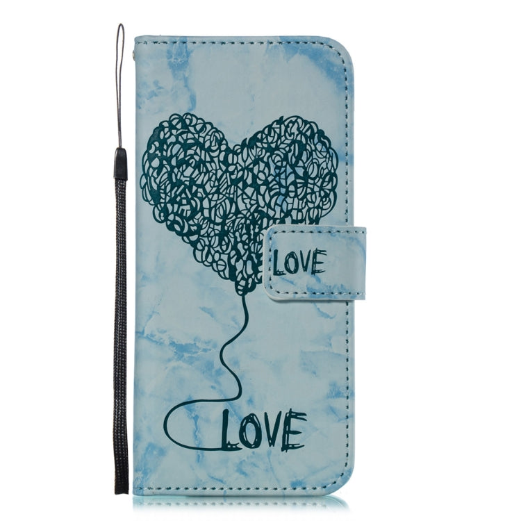 Heart + Marble Pattern Horizontal Flip Leather Case for Galaxy S8, with Holder & Card Slots & Wallet & Lanyard