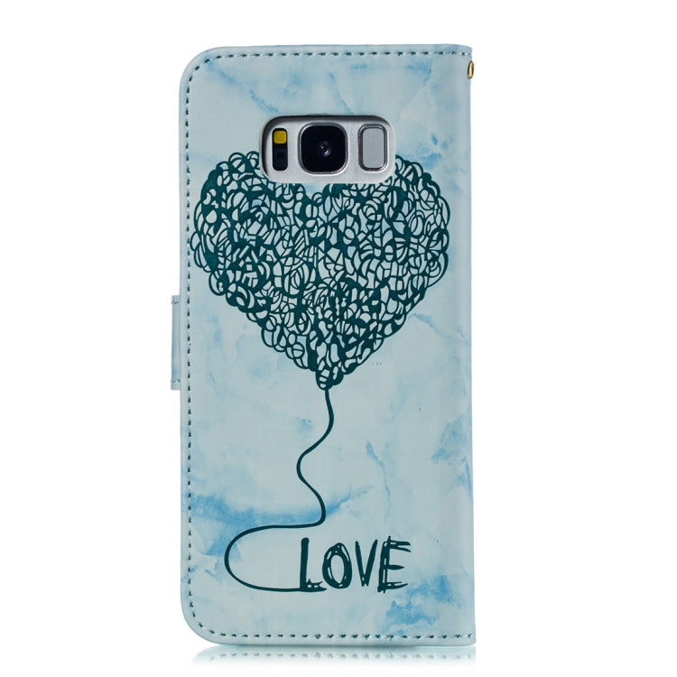 Heart + Marble Pattern Horizontal Flip Leather Case for Galaxy S8, with Holder & Card Slots & Wallet & Lanyard