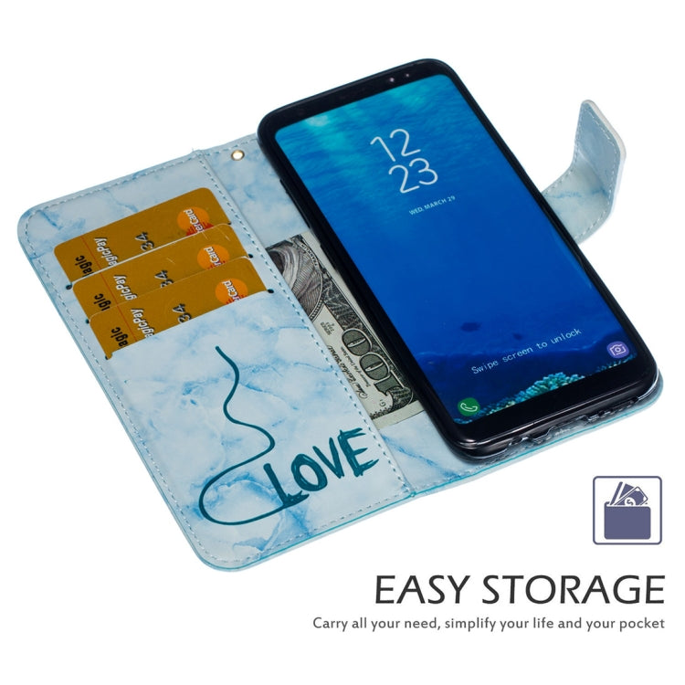 Heart + Marble Pattern Horizontal Flip Leather Case for Galaxy S8, with Holder & Card Slots & Wallet & Lanyard