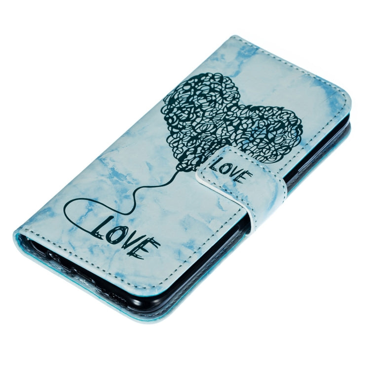 Heart + Marble Pattern Horizontal Flip Leather Case for Galaxy S8, with Holder & Card Slots & Wallet & Lanyard