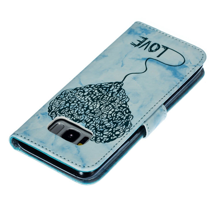 Heart + Marble Pattern Horizontal Flip Leather Case for Galaxy S8, with Holder & Card Slots & Wallet & Lanyard