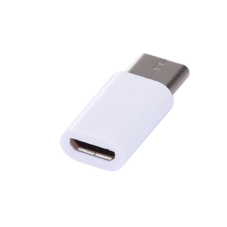 Micro USB Female to USB-C / Type-C Male Connector Adapter(White)