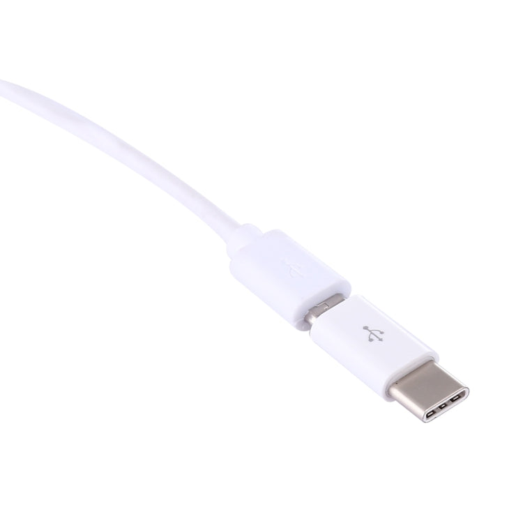 Micro USB Female to USB-C / Type-C Male Connector Adapter(White)