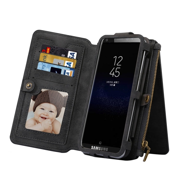 Multi-function Sheep Bar Material Universal Horizontal Flip Case for Galaxy S8 / Galaxy A5 (2017) with Holder & Card Slots & Photo Frame & Hook & Detachable Back Protective Case