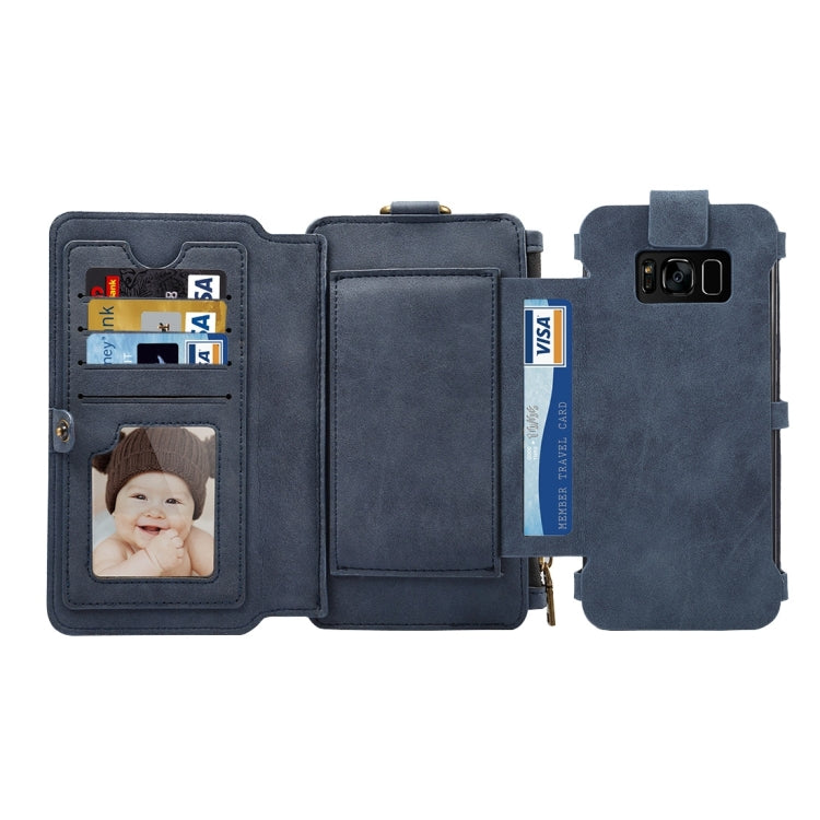 Multi-function Sheep Bar Material Universal Horizontal Flip Case for Galaxy S8 / Galaxy A5 (2017) with Holder & Card Slots & Photo Frame & Hook & Detachable Back Protective Case