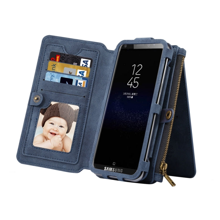 Multi-function Sheep Bar Material Universal Horizontal Flip Case for Galaxy S8 / Galaxy A5 (2017) with Holder & Card Slots & Photo Frame & Hook & Detachable Back Protective Case
