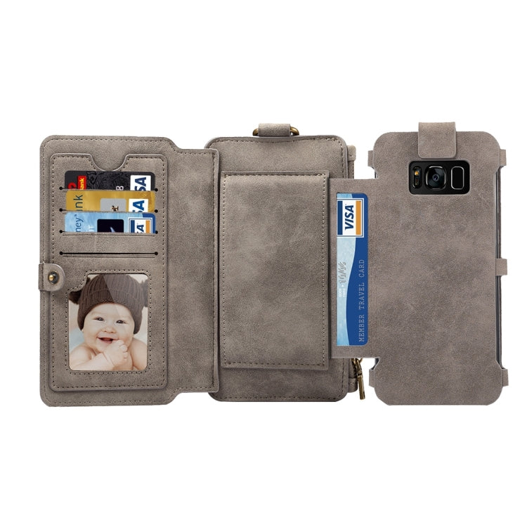 Multi-function Sheep Bar Material Universal Horizontal Flip Case for Galaxy S8 / Galaxy A5 (2017) with Holder & Card Slots & Photo Frame & Hook & Detachable Back Protective Case