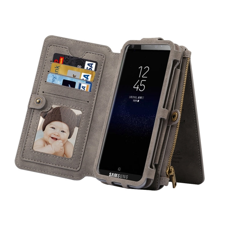 Multi-function Sheep Bar Material Universal Horizontal Flip Case for Galaxy S8 / Galaxy A5 (2017) with Holder & Card Slots & Photo Frame & Hook & Detachable Back Protective Case