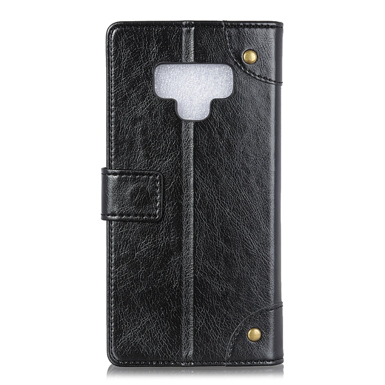 Copper Buckle Nappa Texture Horizontal Flip Leather Case with Holder & Card Slots & Wallet For Galaxy Note9