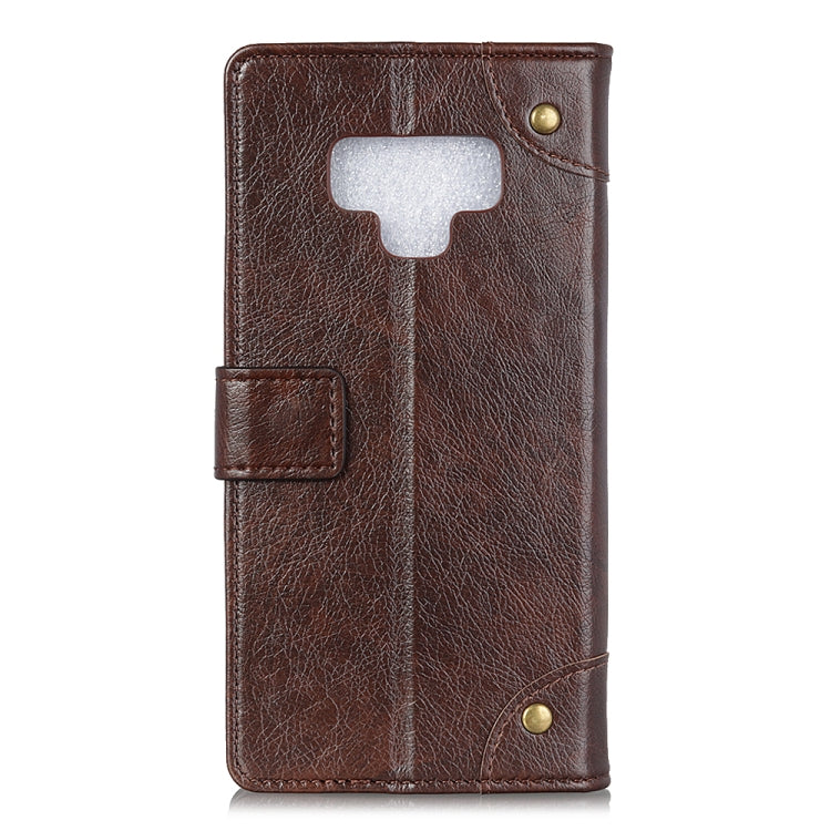 Copper Buckle Nappa Texture Horizontal Flip Leather Case with Holder & Card Slots & Wallet For Galaxy Note9