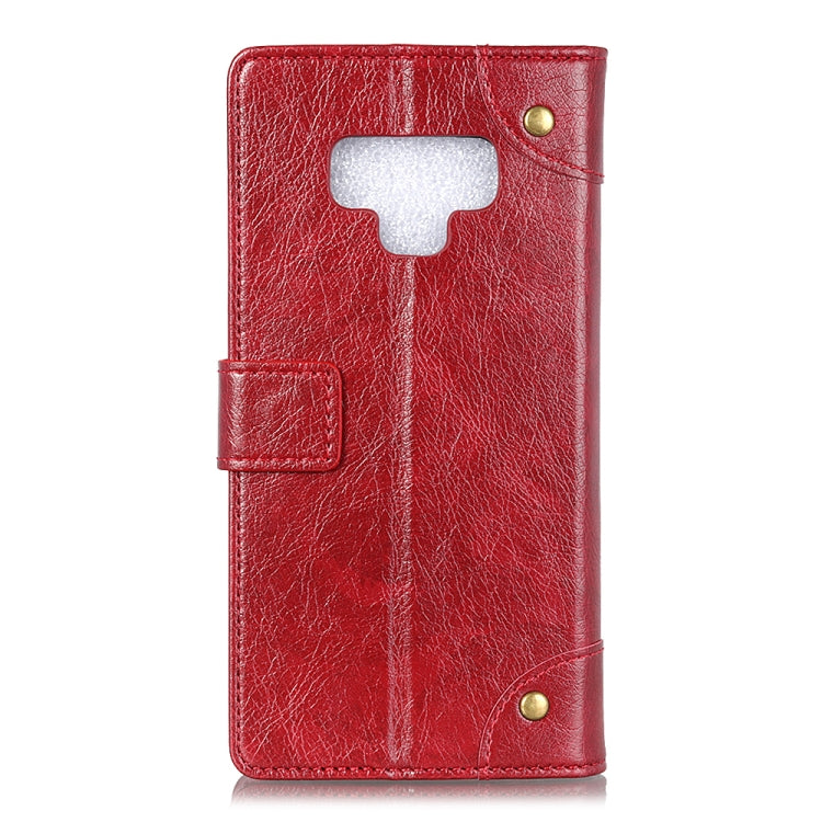 Copper Buckle Nappa Texture Horizontal Flip Leather Case with Holder & Card Slots & Wallet For Galaxy Note9