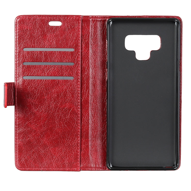 Copper Buckle Nappa Texture Horizontal Flip Leather Case with Holder & Card Slots & Wallet For Galaxy Note9