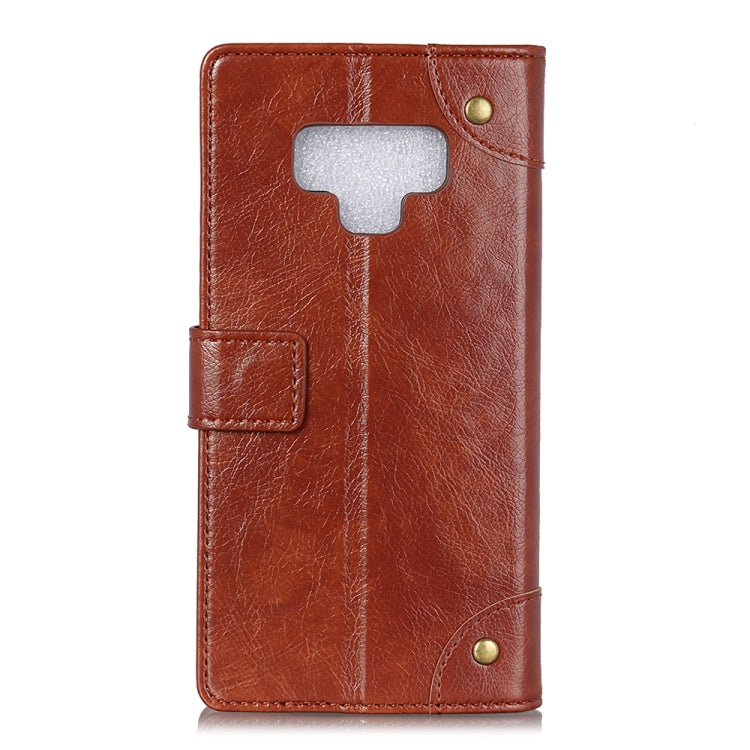 Copper Buckle Nappa Texture Horizontal Flip Leather Case with Holder & Card Slots & Wallet For Galaxy Note9