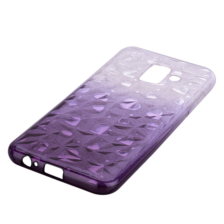 Heart Pattern Diamond Texture TPU Protector Back Cover Case for Galaxy A6 (2018)
