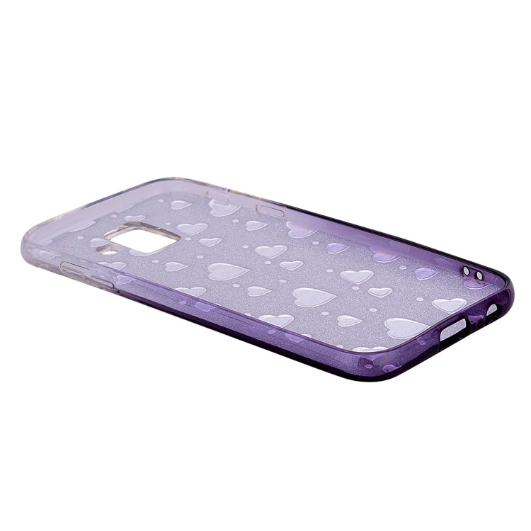 Heart Pattern Diamond Texture TPU Protector Back Cover Case for Galaxy A6 (2018)