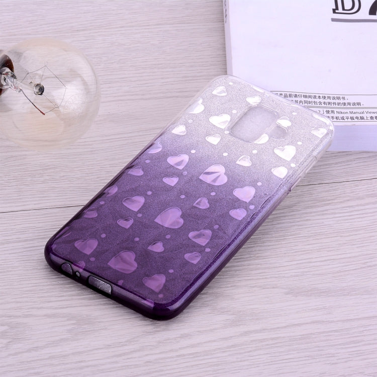 Heart Pattern Diamond Texture TPU Protector Back Cover Case for Galaxy A6 (2018)
