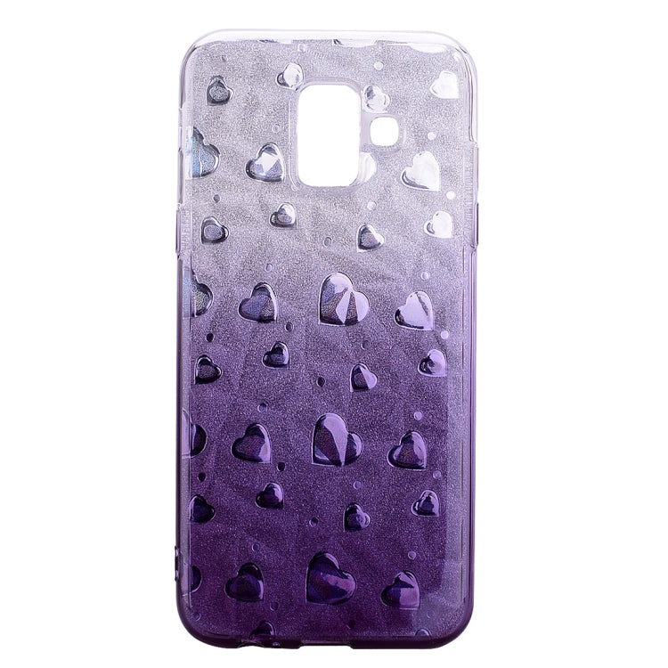 Heart Pattern Diamond Texture TPU Protector Back Cover Case for Galaxy A6 (2018)