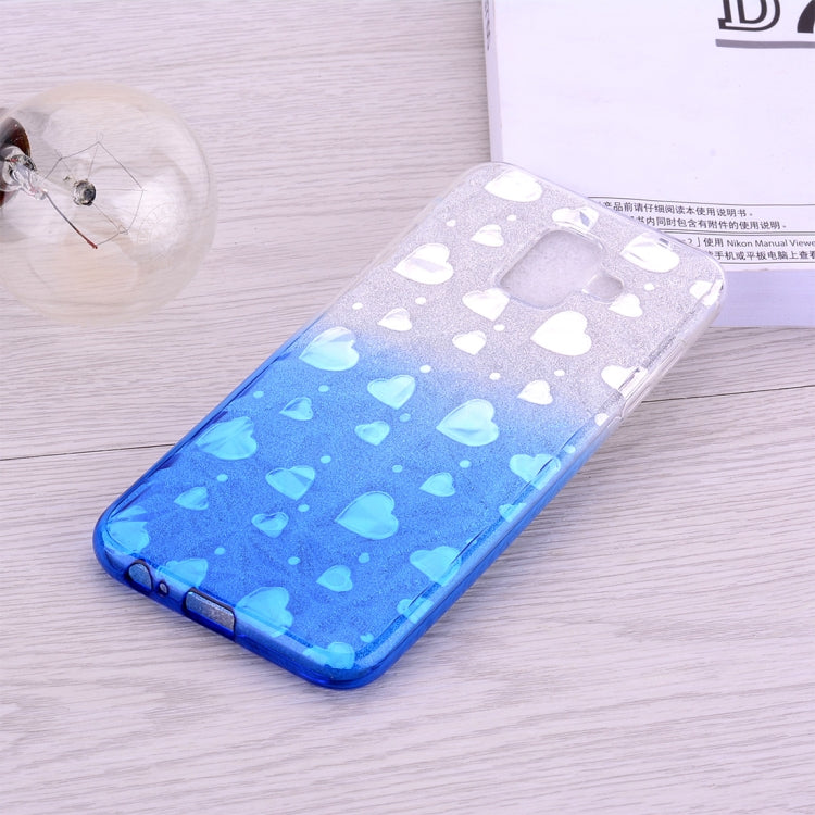 Heart Pattern Diamond Texture TPU Protector Back Cover Case for Galaxy A6 (2018)