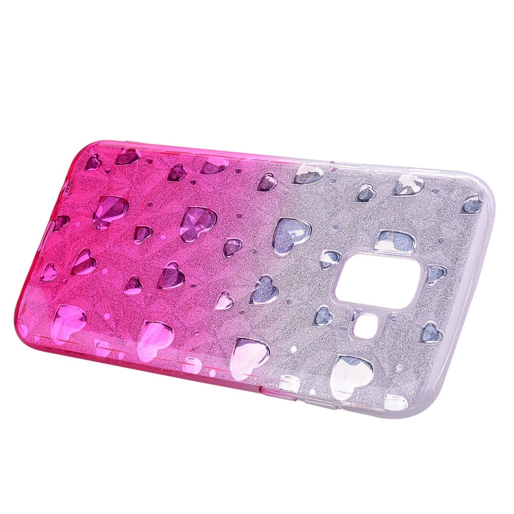 Heart Pattern Diamond Texture TPU Protector Back Cover Case for Galaxy A6 (2018)