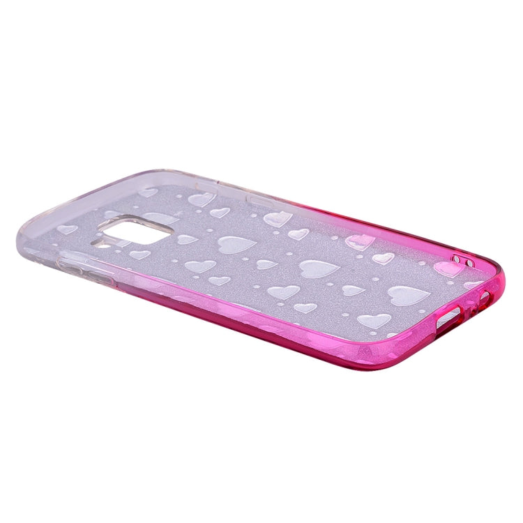 Heart Pattern Diamond Texture TPU Protector Back Cover Case for Galaxy A6 (2018)